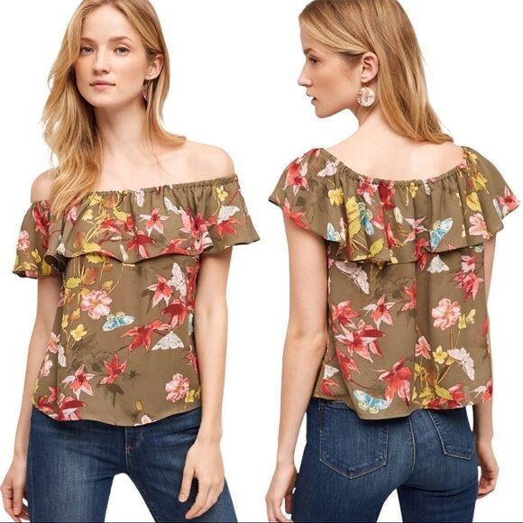 MAEVE Vallita Floral Off-The-Shoulder Blouse Sz M - Picture 11 of 11